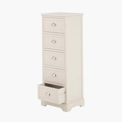 Rosanna Cream 5 Drawer Tall Chest Furniture 