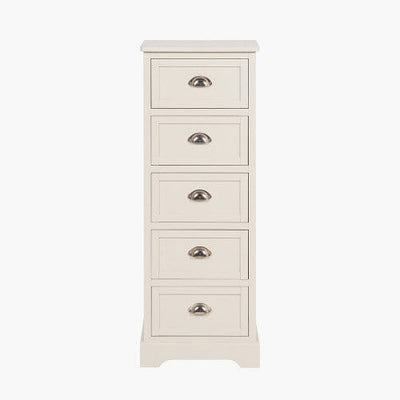 Rosanna Cream 5 Drawer Tall Chest Furniture 