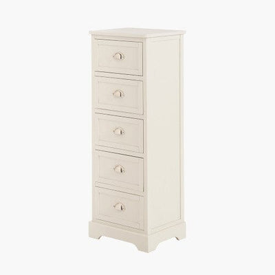Rosanna Cream 5 Drawer Tall Chest Furniture 
