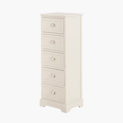 Rosanna Cream 5 Drawer Tall Chest Furniture 