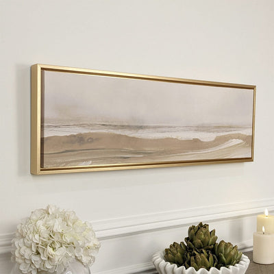 Rosanna Gold Framed Neutral Abstract Canvas Wall Art - 90x30cm Accessories 