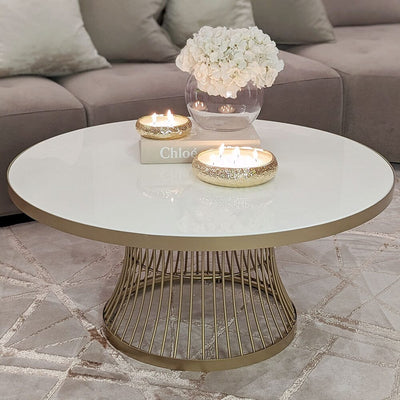 Rothbury Champagne & White Round Coffee Table Furniture 