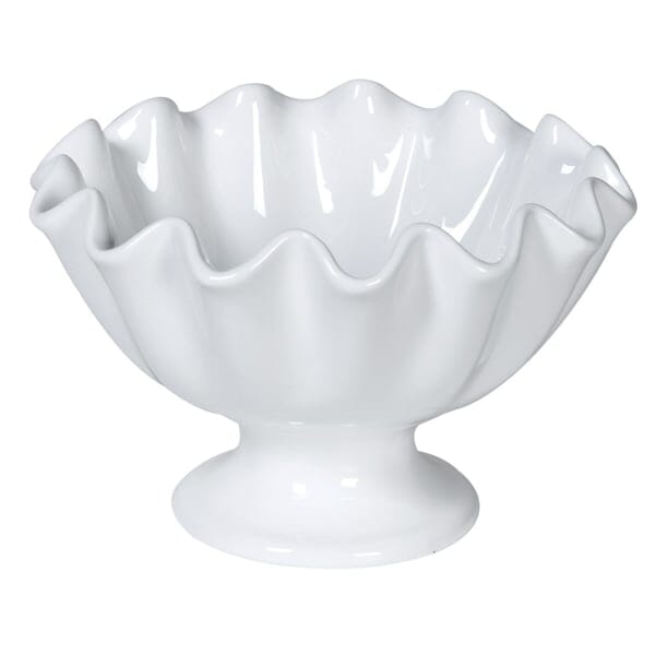 Rothesay White Ruffled Effect Ceramic Bowl Accessories 