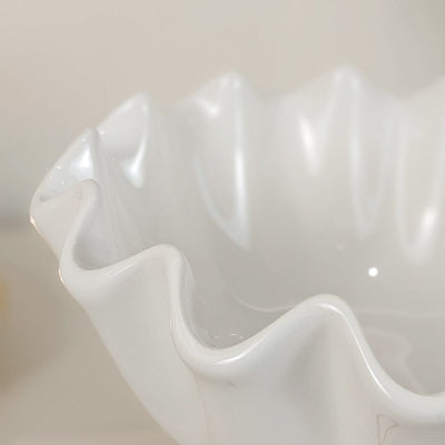 Rothesay White Ruffled Effect Ceramic Bowl Accessories 