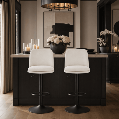 Roux Cream Textured Bar Chairs - Set of 2 Furniture 