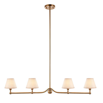 Sabrina Brushed Brass 4 Light Linear Pendant Ceiling Light Lighting 