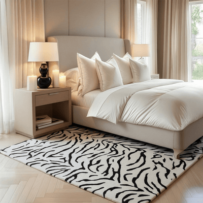 Sahara Monochrome Tiger Print Rug 