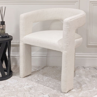 Samira Cream Curved Accent Chair Furniture 