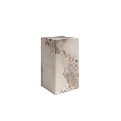 Samoa Taupe & White Marble Pedestal Table Furniture 