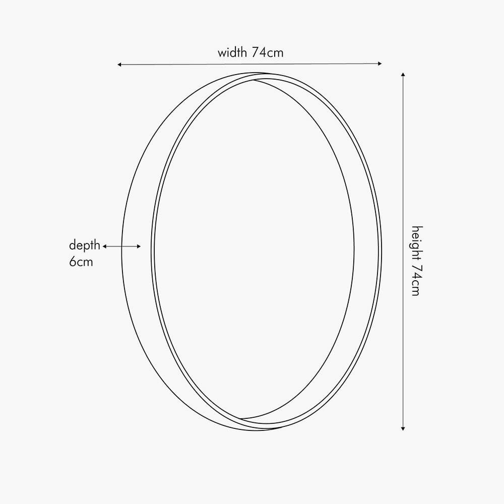 Sanai Large Grey Oak Veneer Round Wall Mirror Accessories 
