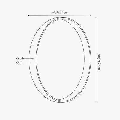 Sanai Large Grey Oak Veneer Round Wall Mirror Accessories 