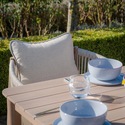 Santorini Outdoor Cream & Taupe Rope Weave 4 Seater Dining Set Outdoor 