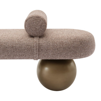 Santos Brown Tweed Statement Bench with Brass Accents Accessories 