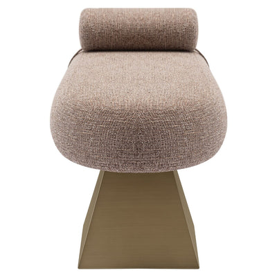 Santos Brown Tweed Statement Bench with Brass Accents Accessories 