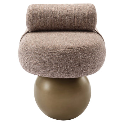 Santos Brown Tweed Statement Bench with Brass Accents Accessories 