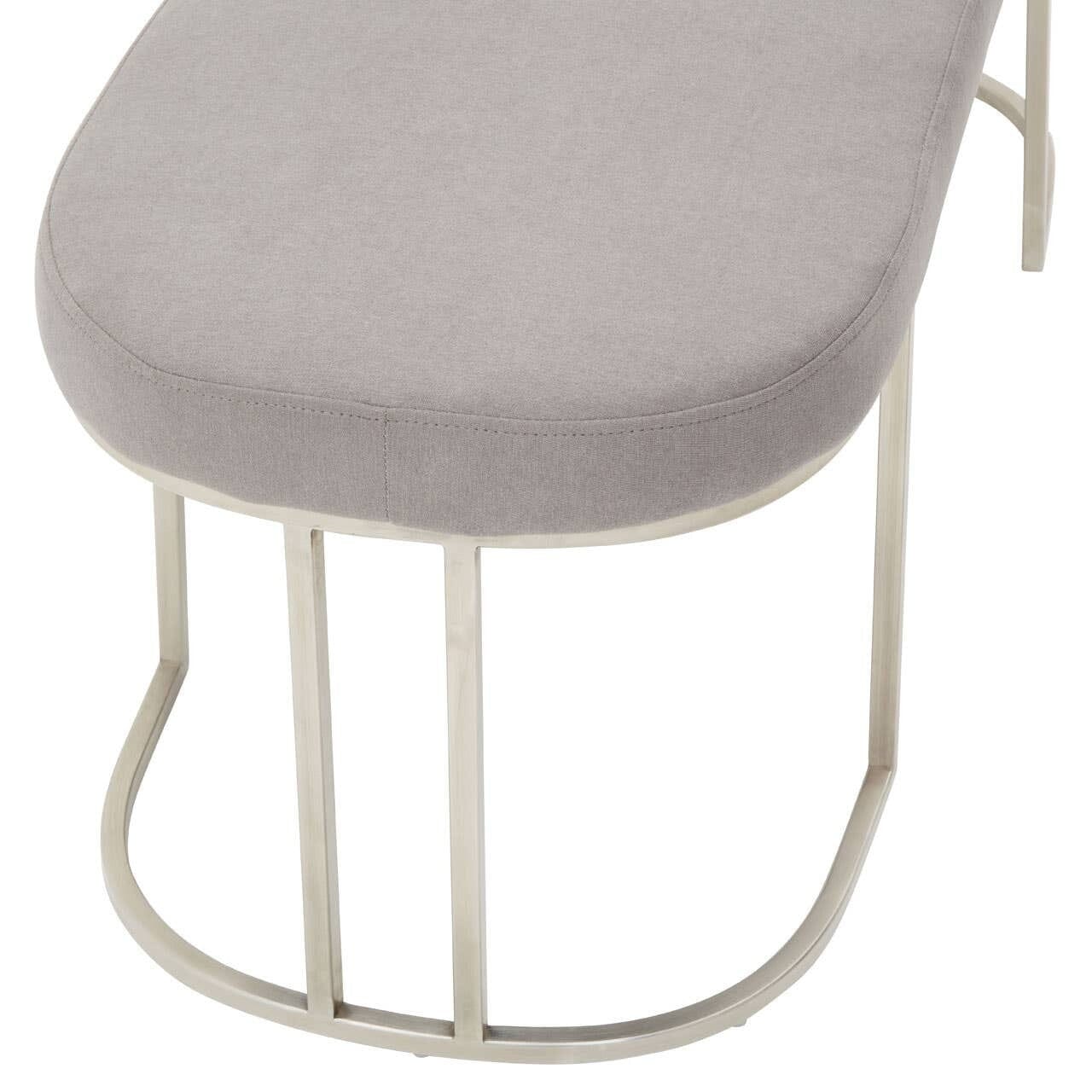 Sapphira Grey & Silver Curved Bench Furniture 