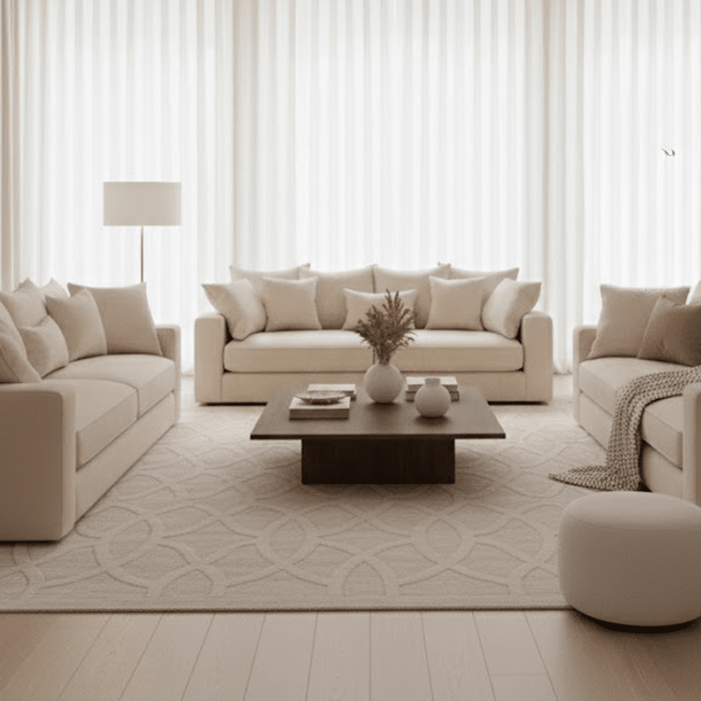 Sarre Cream Geometric Pattern Rug 