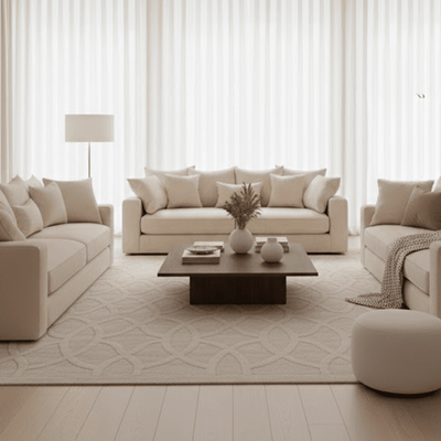 Sarre Cream Geometric Pattern Rug 