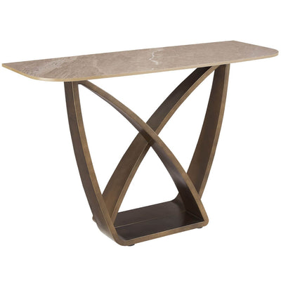 Sarzana Bronze Console Table with Stone Top Furniture 
