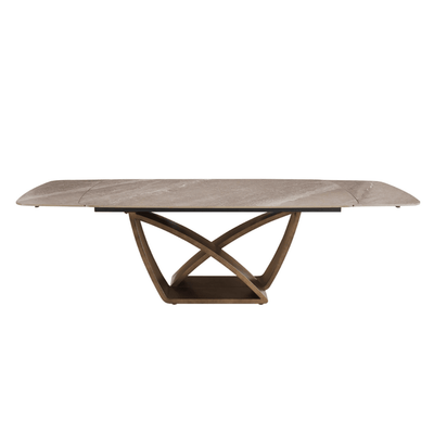 Sarzana Bronze Extending Rectangular Dining Table with Stone Top Furniture 