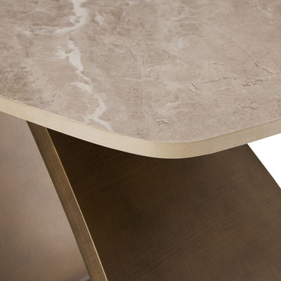 Sarzana Bronze Side Table with Stone Top Furniture 