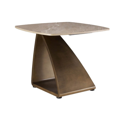 Sarzana Bronze Side Table with Stone Top Furniture 