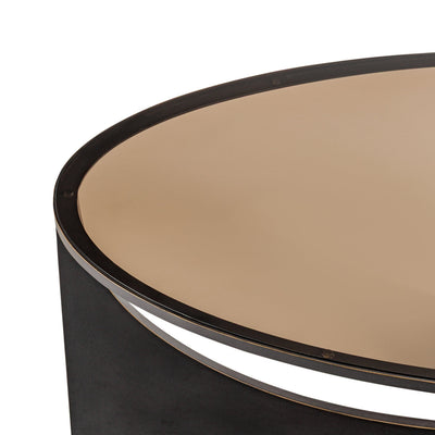 Seclus Bronze Coffee Table with Tinted Glass Top Furniture 