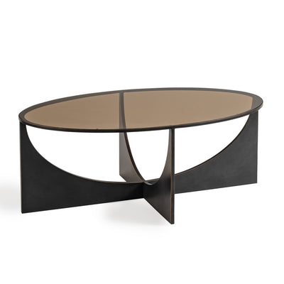 Seclus Bronze Coffee Table with Tinted Glass Top Furniture 