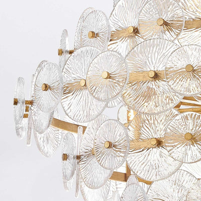 Selene Gold 16 Light Chandelier with Round Glass Detailing Lighting 