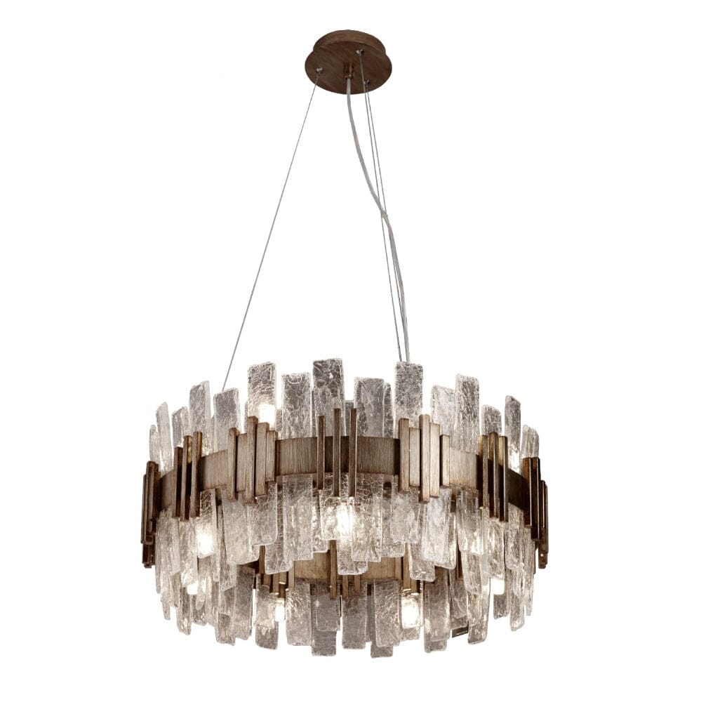 Selestia Large Aged Brass & Glass Statement Ceiling Light Lighting 