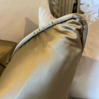 Serena Gold Satin Bolster Cushion- 35x50cm Accessories 