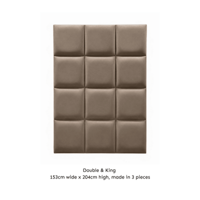 Serene Mink Velvet Luxury Cubed Upholstered Headboard Beds and Headboards 