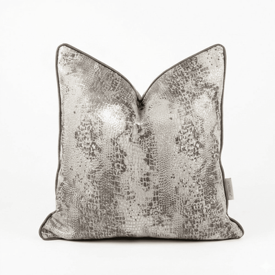 Serpentine Grey Snake Print Cushion- 50x50cm 
