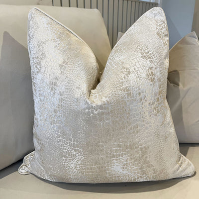 Serpentine Ivory Snake Print Cushion- 50x50cm 