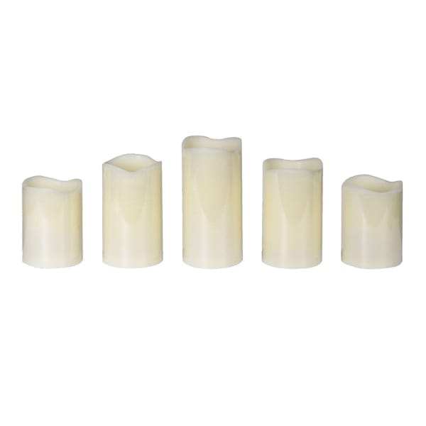 Set of 5 Cream Decorative LED Candles Accessories 