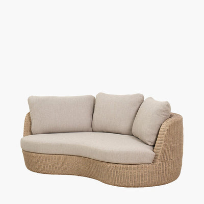 Sevilla Natural Wicker Outdoor Curved Sofa Lounge Set- Seats 5 Outdoor 