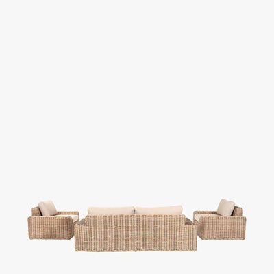Seville Neutral Chunky Rattan Outdoor Lounge Sofa Set Outdoor 