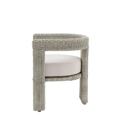 Seychelles Outdoor Cream & Natural Rattan Curved Dining Chair - Set of 2 Outdoor 