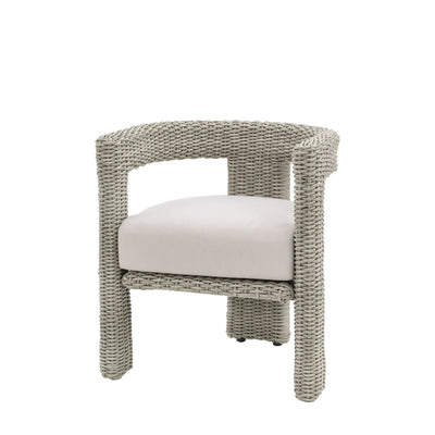 Seychelles Outdoor Cream & Natural Rattan Curved Dining Chair - Set of 2 Outdoor 