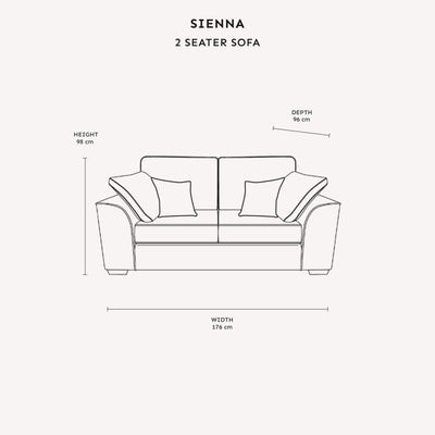 Sienna Ivory Textured Chenille Sofa Range Sofa 2 Seater 