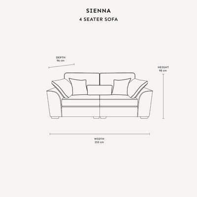 Sienna Ivory Textured Chenille Sofa Range Sofa 4 Seater 