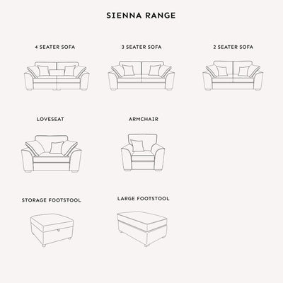 Sienna Ivory Textured Chenille Sofa Range Sofa 
