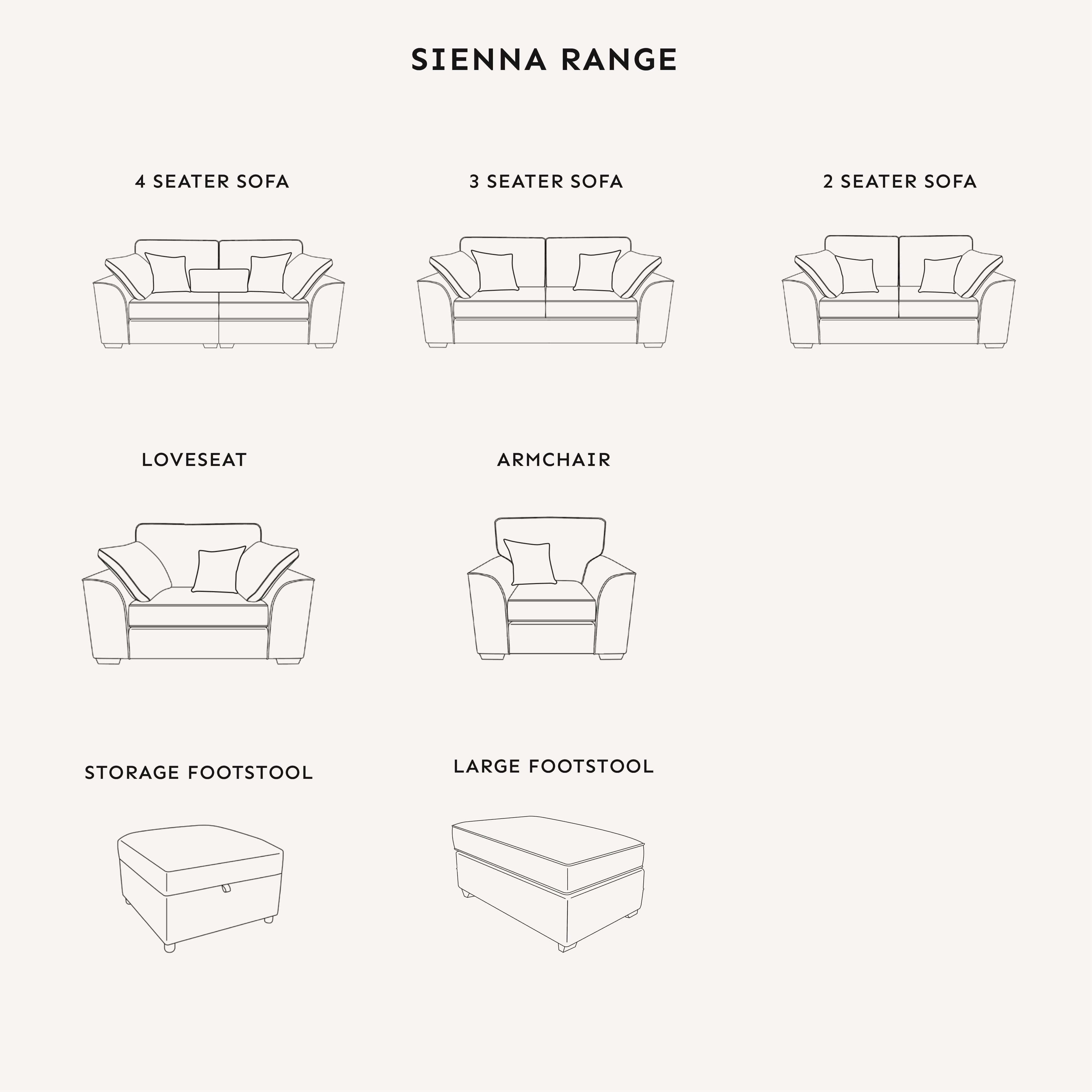 Sienna Ivory Textured Chenille Sofa Range Sofa 