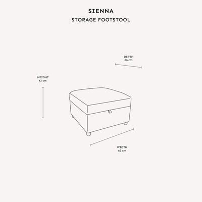 Sienna Ivory Textured Chenille Sofa Range Sofa Storage Footstool 