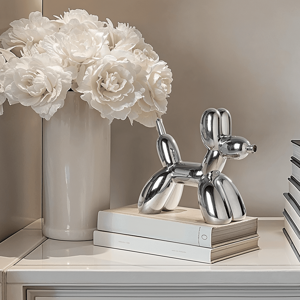Silver Decorative Balloon Dog Ornament Accessories 