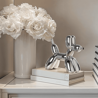 Silver Decorative Balloon Dog Ornament Accessories 