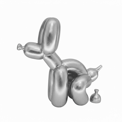 Silver Squatting Decorative Balloon Dog Ornament Accessories 