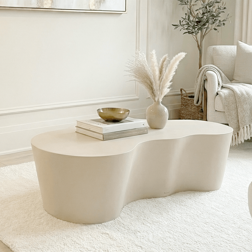 Sintra Concrete Abstract Wave Indoor/Outdoor Coffee Table Outdoor 