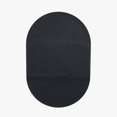 Siona Black Metal Slim Frame Oval Wall Mirror Accessories 