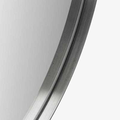 Siona Silver Metal Slim Frame Oval Wall Mirror Accessories 